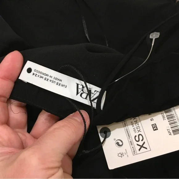 ZARA ASYMMETRIC ONE SHOULDER Crop Top Pleated size s new - Picture 8 of 9